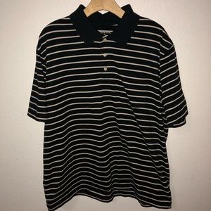 BLACK, WHITE, AND TAN POLO